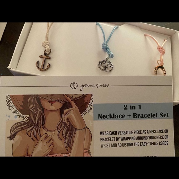 New Gemme Simone 2-in-1 Necklaces / Bracelets Set - Picture 1 of 4